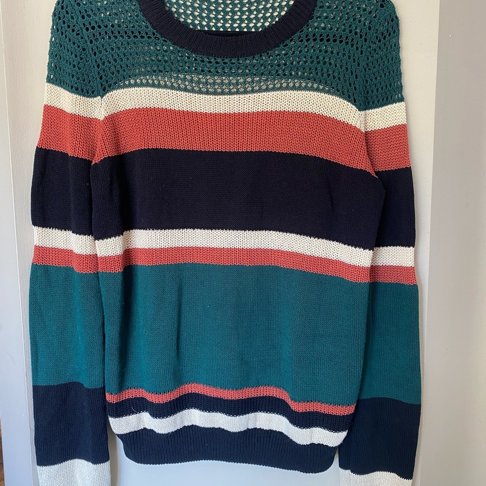 Scotch & Soda Green and Pink Crew Neck Sweater